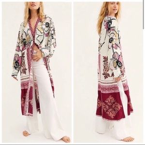 FREE PEOPLE C'est Moi Mixed Print Maxi Top XS NEW